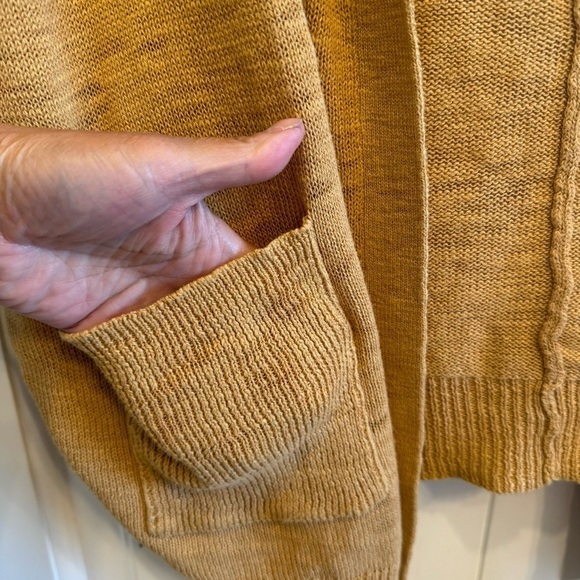 ๐ 6/$60, Roxy 3/4 Sleeve, Open Front, Dark Mustard, Oversized, Hoodie, Small - Picture 4 of 6